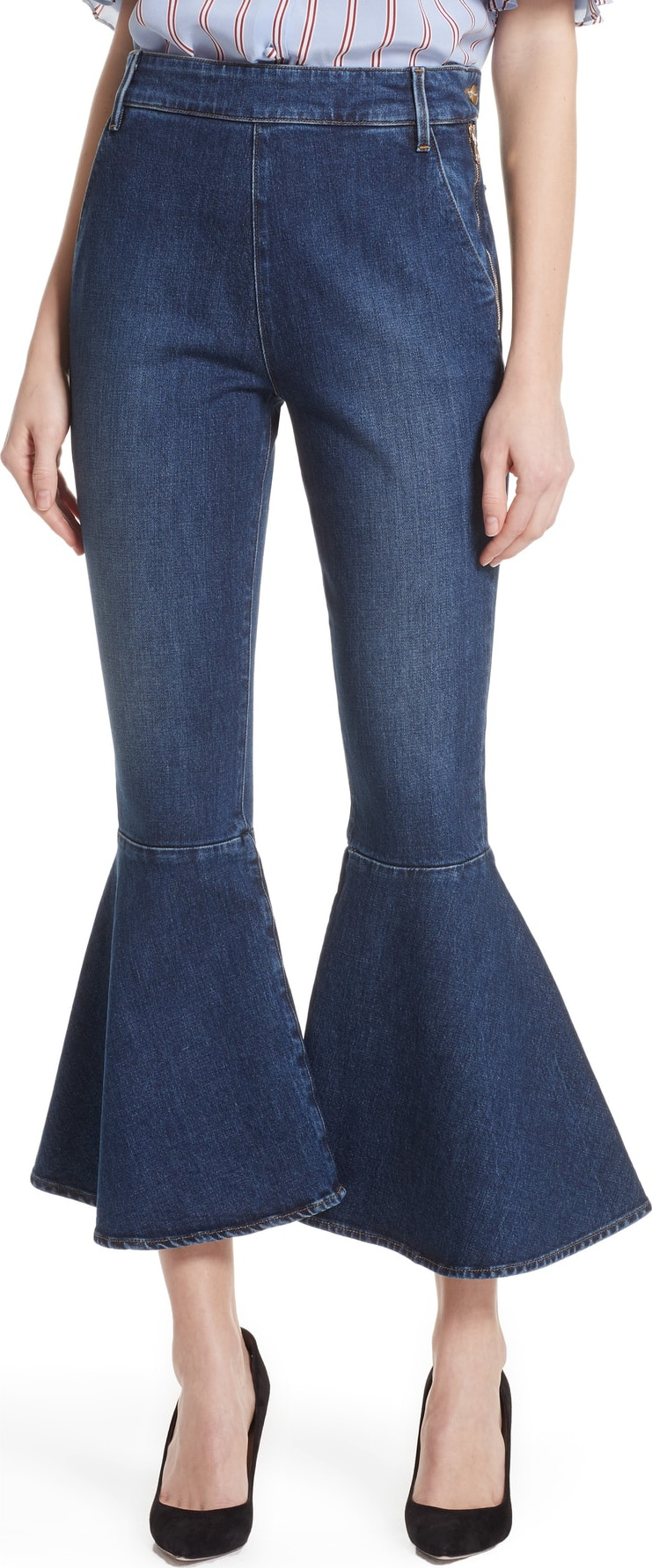 FRAME DENIM Flounce Hem Jeans