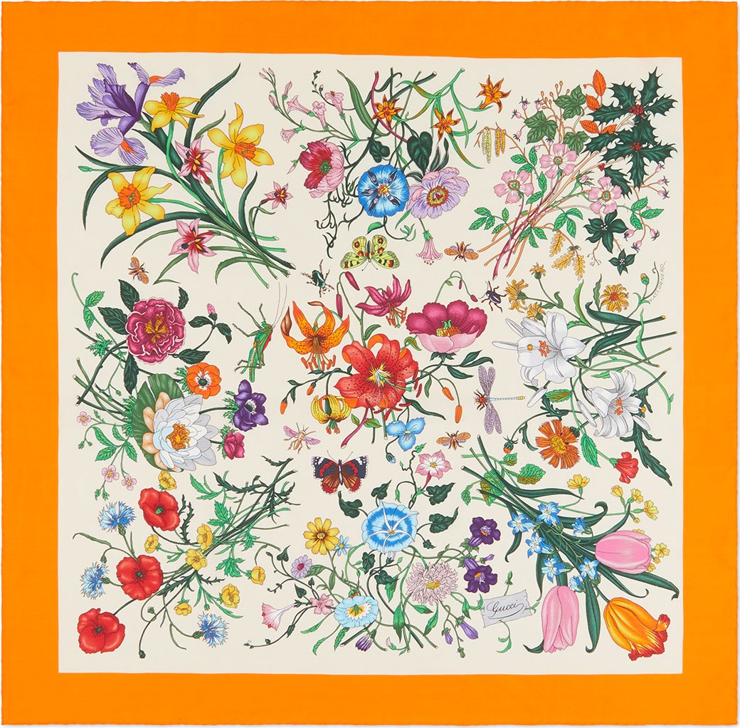 Gucci Flora Fluo Square Scarf
