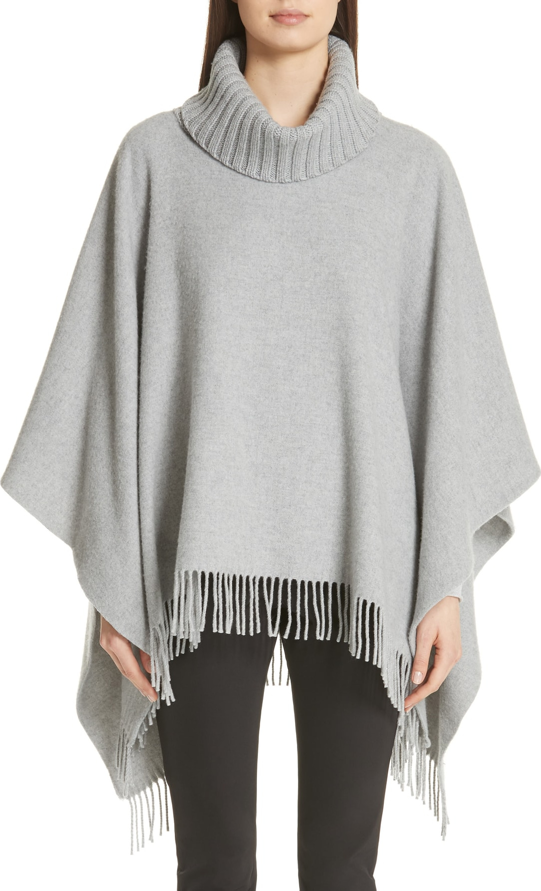 Fabiana Filippi Fringe Trim Wool Blend Cape