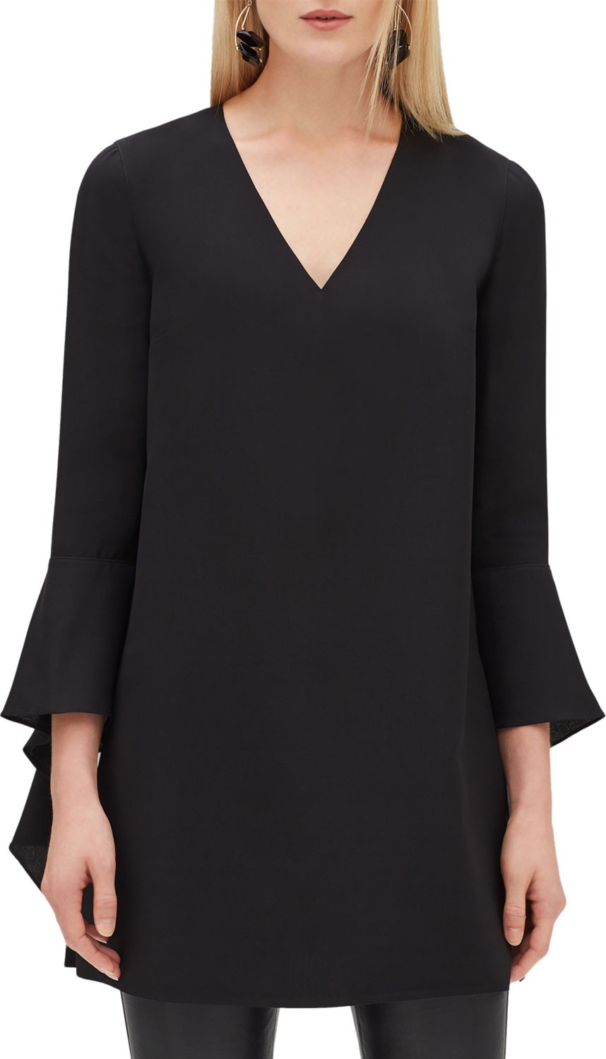Lafayette 148 New York Rosita Flared-Sleeve Silk Top