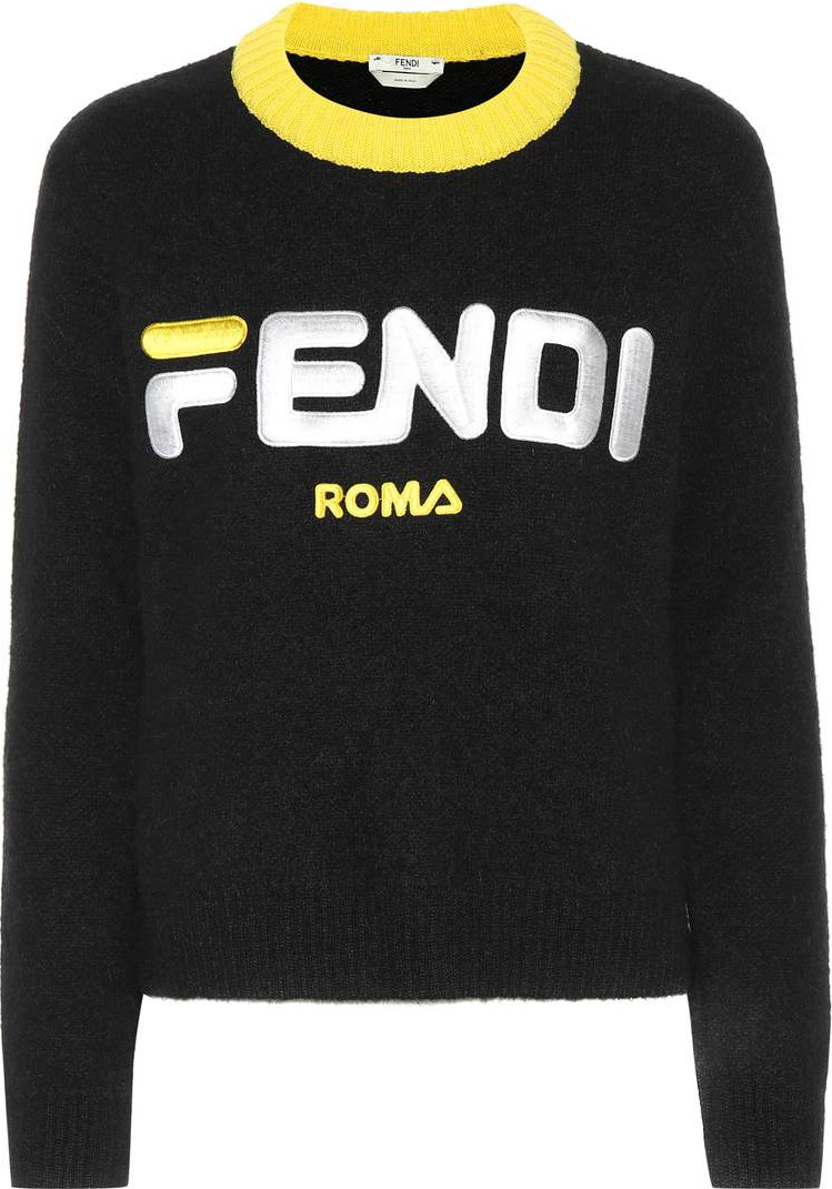 Fendi Embroidered mohair-blend sweater