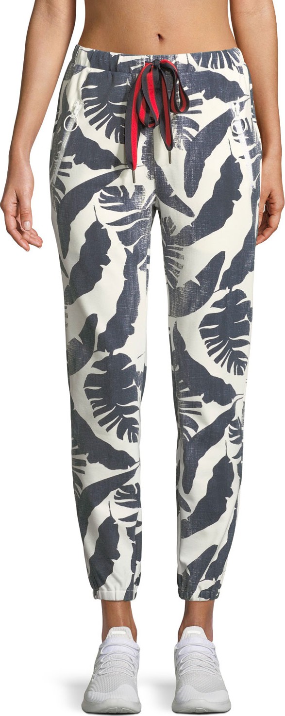 The Upside Lennox Palm-Print Jogger Pants