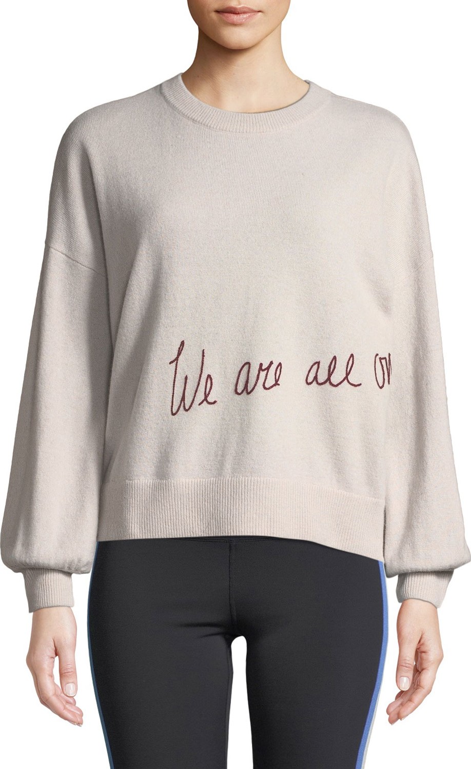 Spiritual Gangster We Are All One Embroidered Pullover Sweater