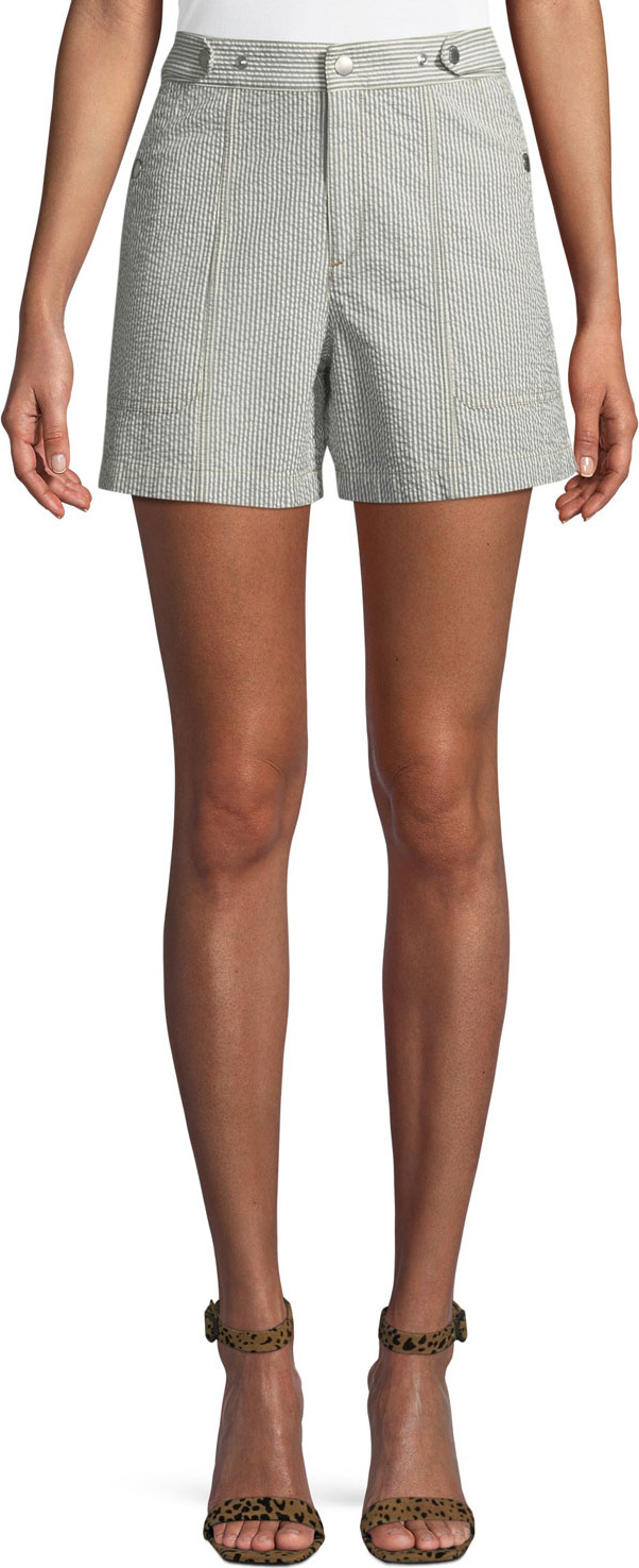 Rag & Bone Steele Seersucker High-Rise Shorts