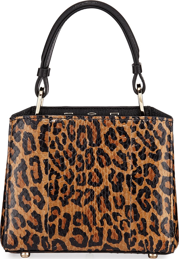 VBH Seven 20 Leopard-Print Snakeskin Top-Handle Bag