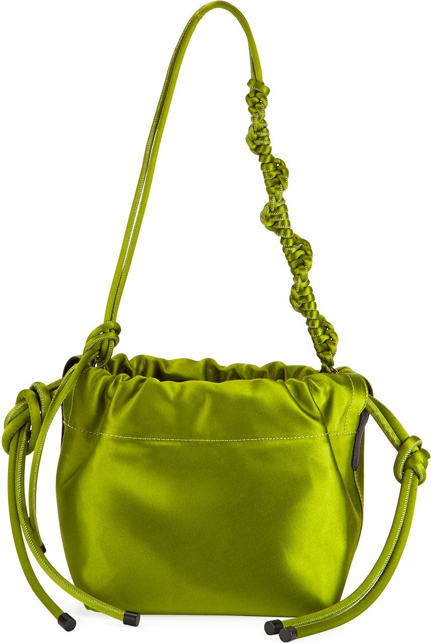 Dries Van Noten Satin Drawstring Bucket Bag