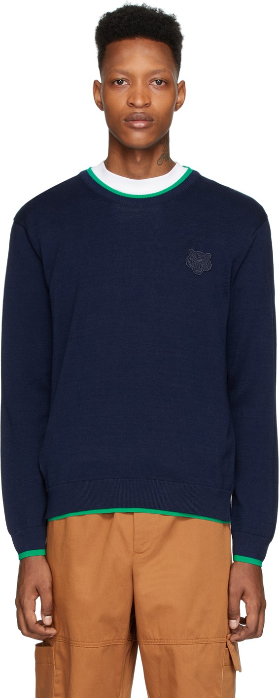 KENZO Navy Tiger Crest Sweater