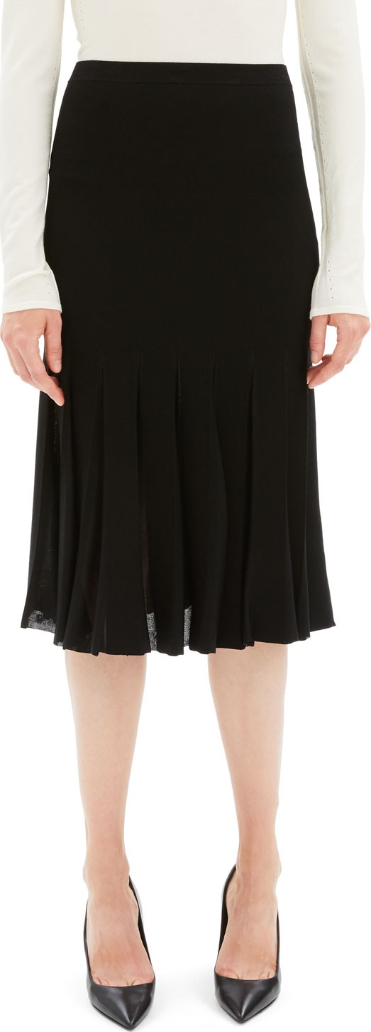 Theory Pleated Viscose Knee-Length Skirt