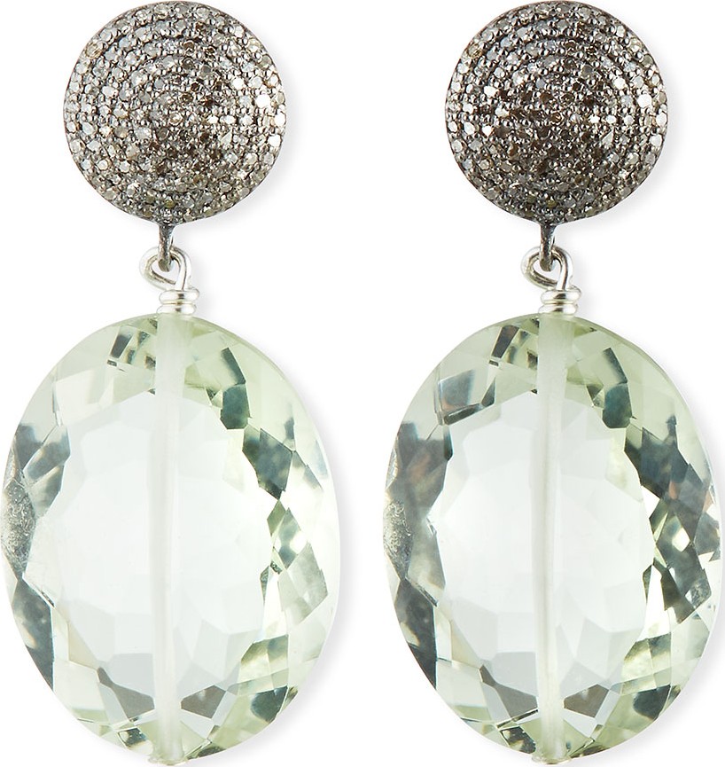 Margo Morrison Baroque Pearl, Pave Diamond & Crystal Drop Earrings