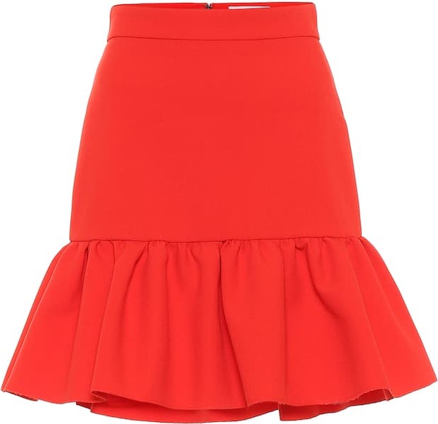 MSGM Ruffled high-rise cady miniskirt