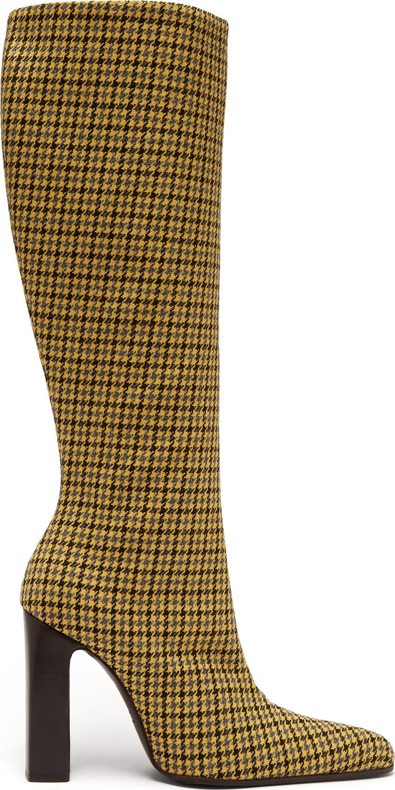 Balenciaga Houndstooth-check tweed boots