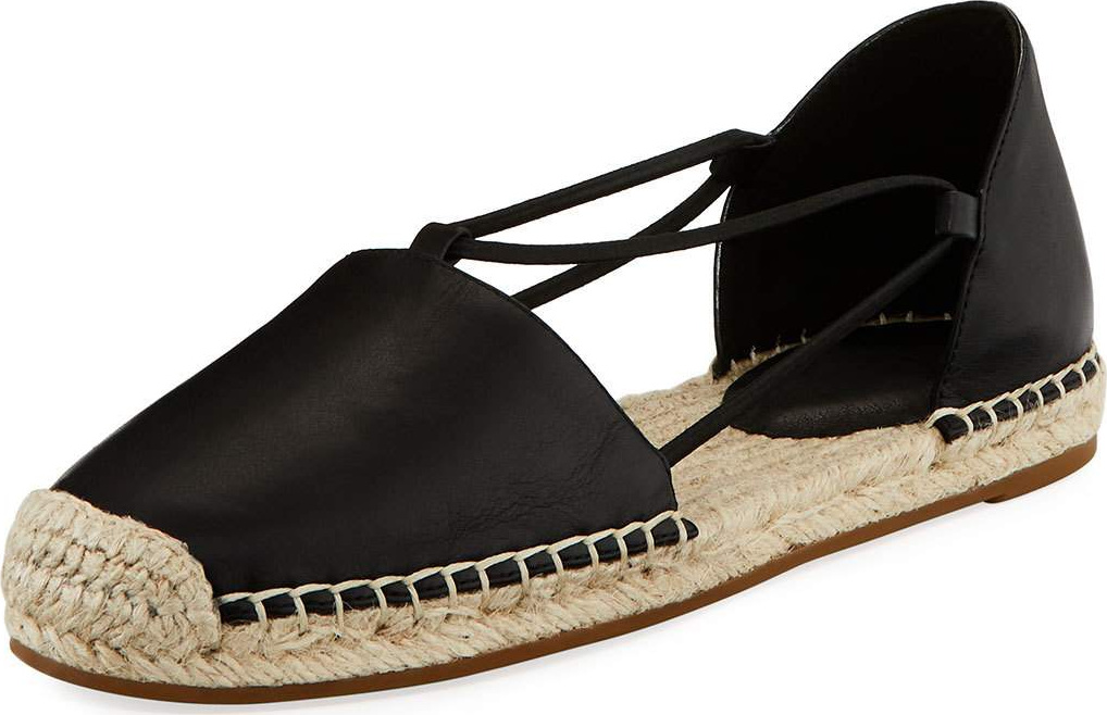 Eileen Fisher Lee d'Orsay Flat Leather Espadrille Sandal