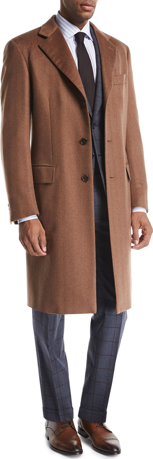 Brioni Single-Breasted Cashmere Top Coat
