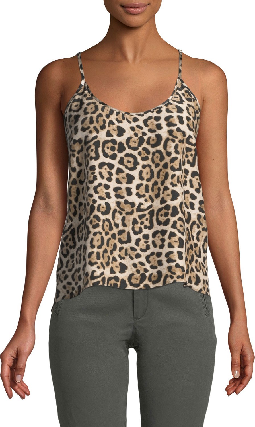ATM Anthony Thomas Melillo Leopard-Print Silk Charmeuse Cami Top