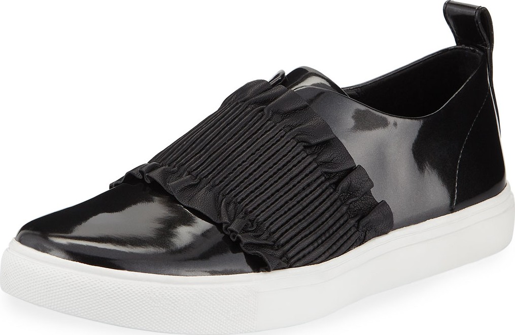 Donald J Pliner Sal Ruched Patent Slip-On Sneakers