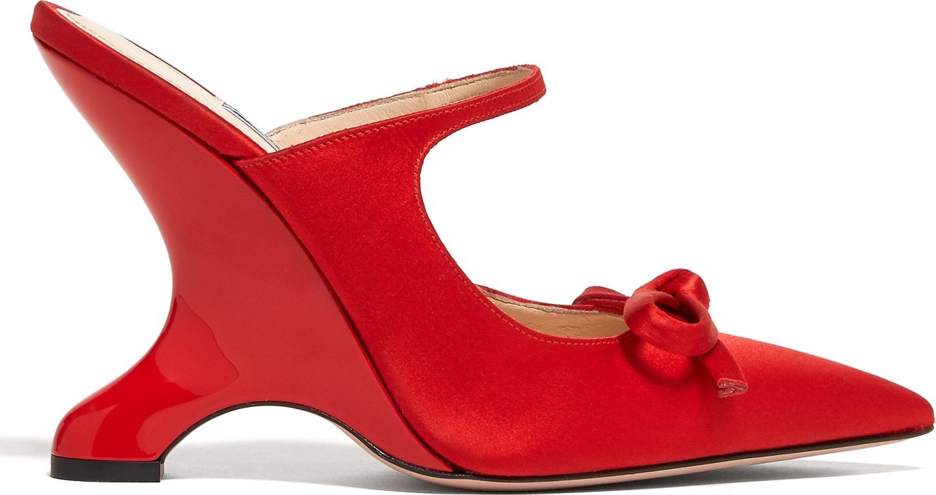 Prada Sculpted-heel satin mules