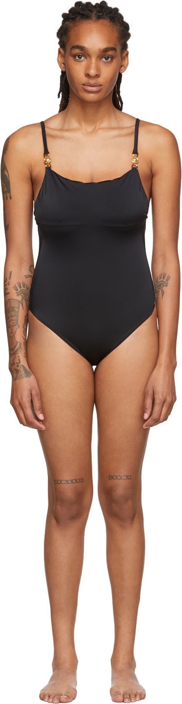 Versace Black Medusa Coin One Piece Swimsuit