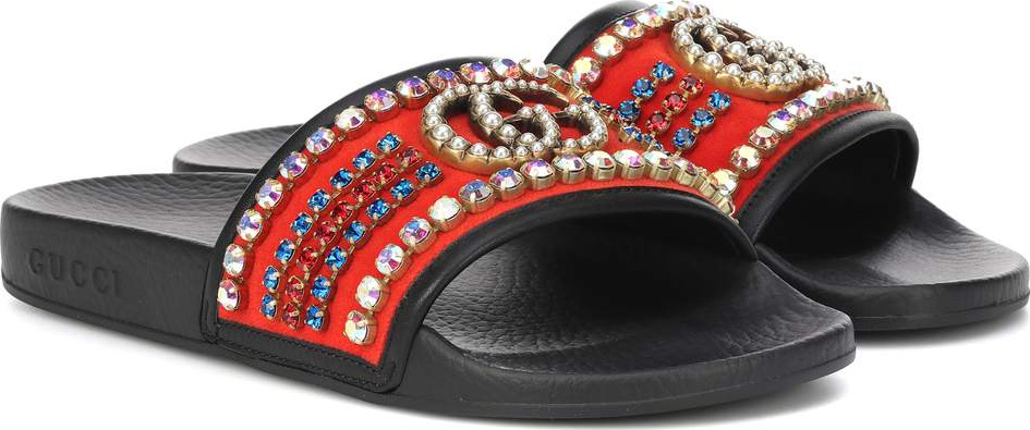Gucci Crystal embellished slides