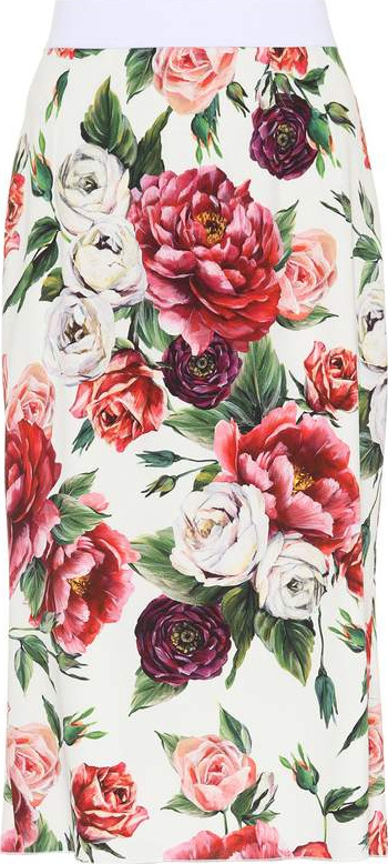 Dolce & Gabbana Floral crêpe skirt