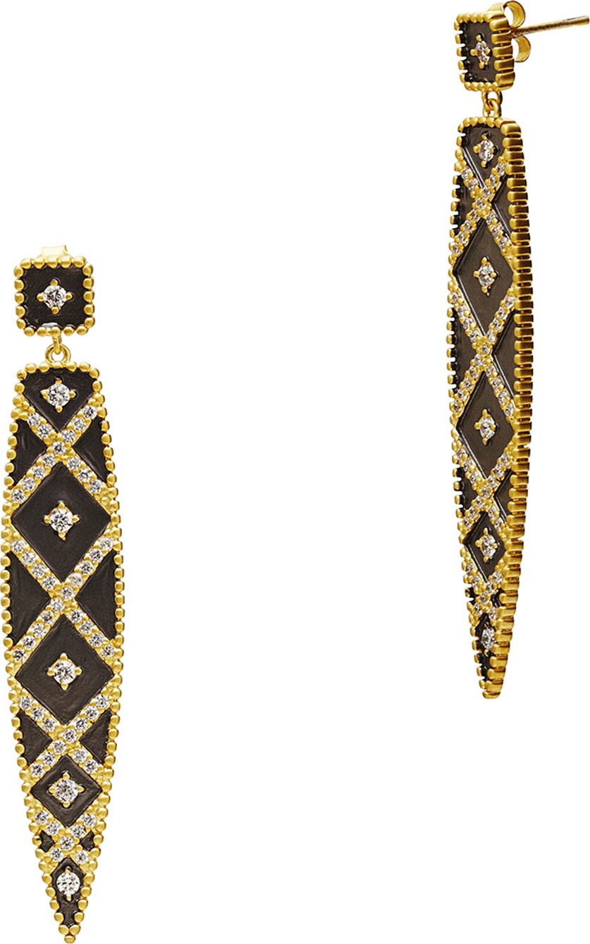 Freida Rothman Signature Geo Stripe Drop Earrings