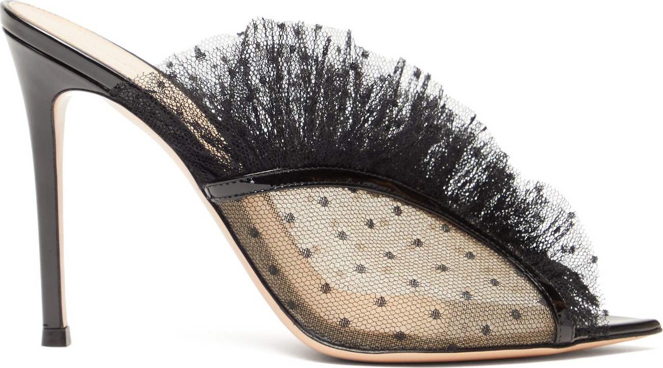 Gianvito Rossi Polka Dot 105 tulle pumps