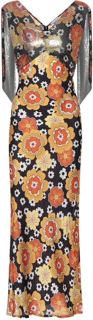 Paco Rabanne Exclusive to Mytheresa – Mesh-trimmed floral gown