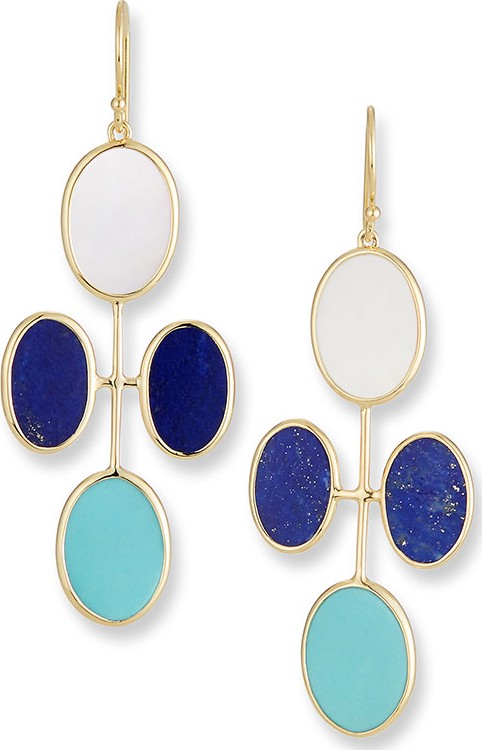 IPPOLITA 18K Polished Rock Candy Elongated Oval Clover Earrings in Viareggio