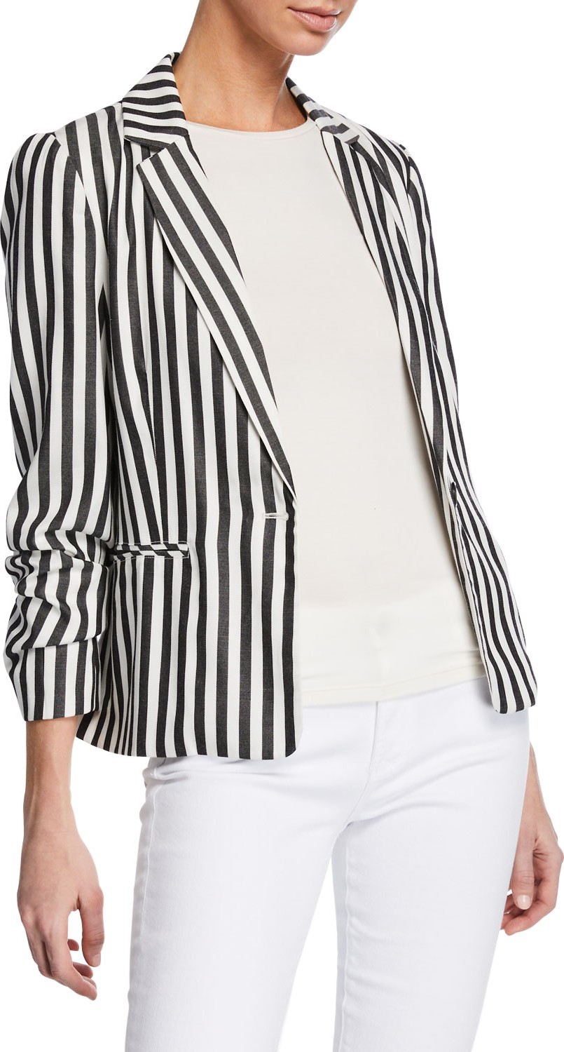 cupcakes and cashmere Winston Striped One-Button Blazer
