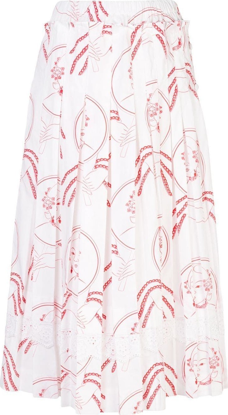 Simone Rocha printed pleated skirt