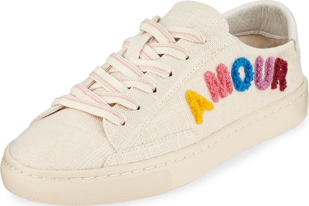Soludos Amour Ibiza Embroidered Linen Sneakers