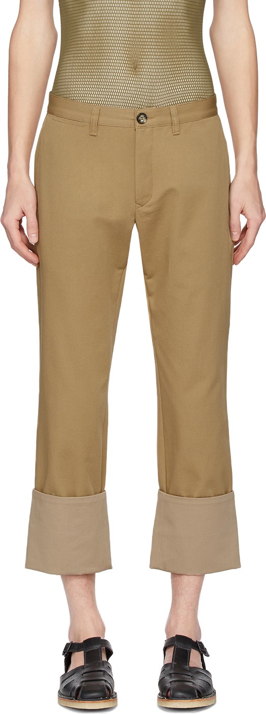 LOEWE Beige Turn Up Chino Trousers