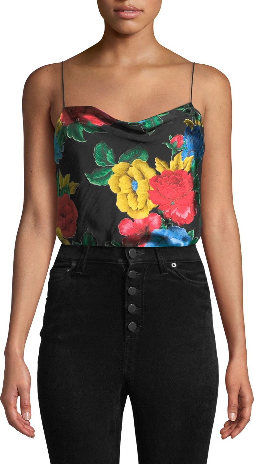 Alice + Olivia Harmon Drapey Slip Tank