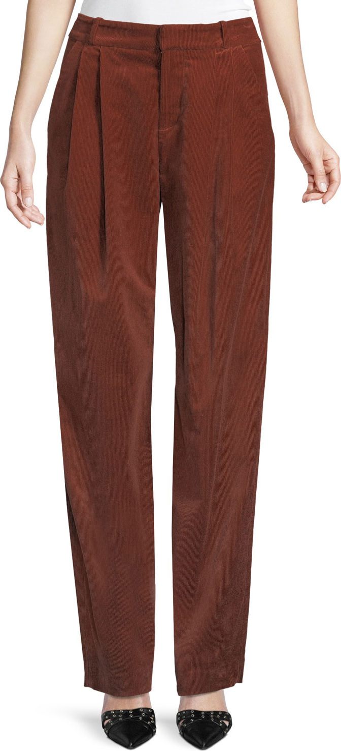 A.L.C. Tori Pleated Corduroy Wide-Leg Pants