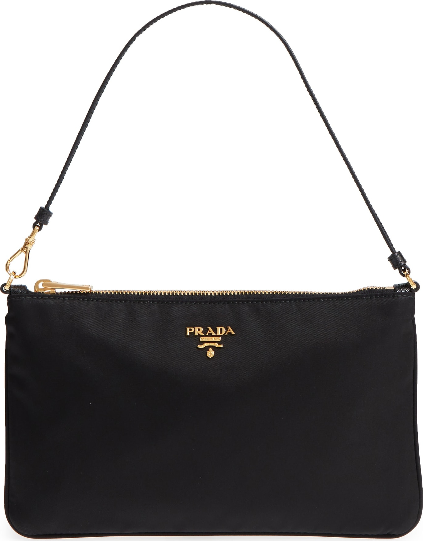 Prada Tessuto Lettering Nylon Pouch