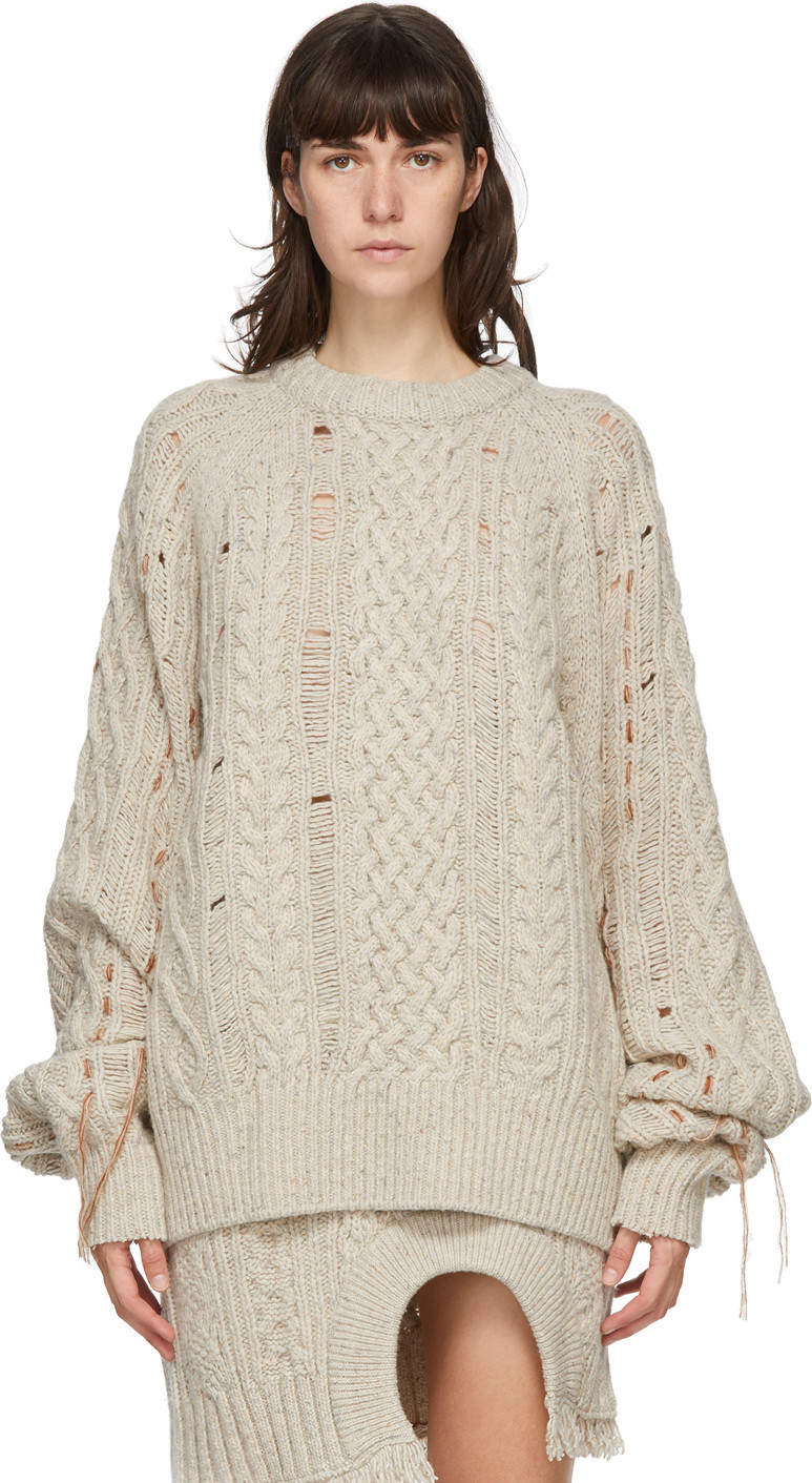 Andersson Bell - Beige Wool Oversized Anna Sweater