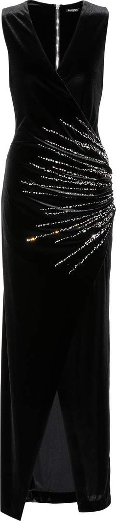 Balmain Embellished velvet dress