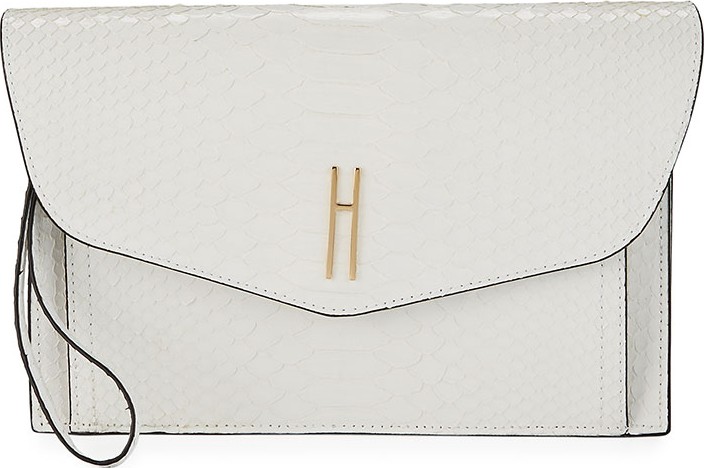 Hayward Bobby Medium Python Clutch Bag