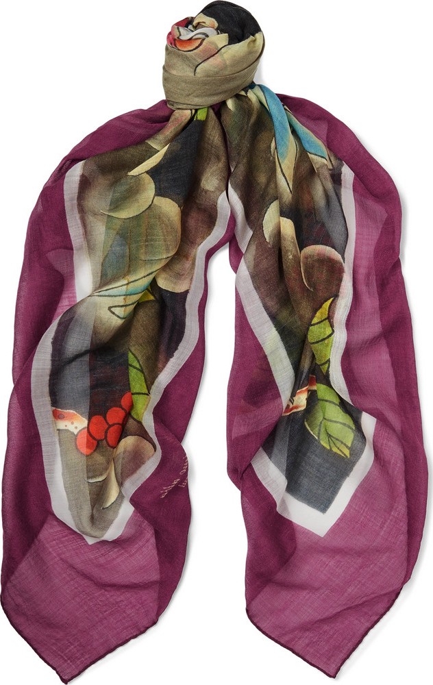 Massimo Alba Printed Cashmere, Silk and Wool-Blend Scarf