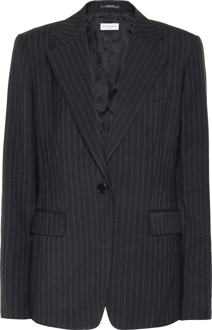 Dries Van Noten Striped wool-blend blazer