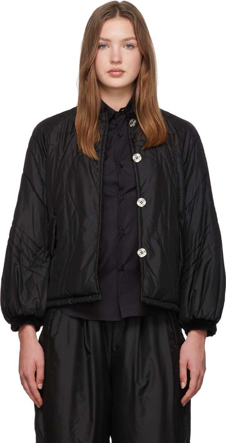 Renli Su Reversible Black Mulberry Silk Jacket