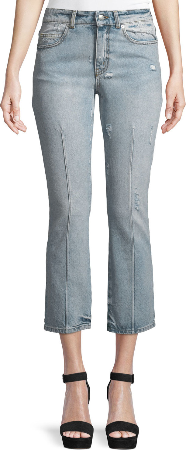 Alexander McQueen Bleached Denim Skinny Jeans, Light Denim
