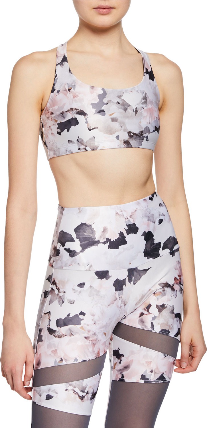 ONZIE Chic Strappy-Back Floral Sports Bra