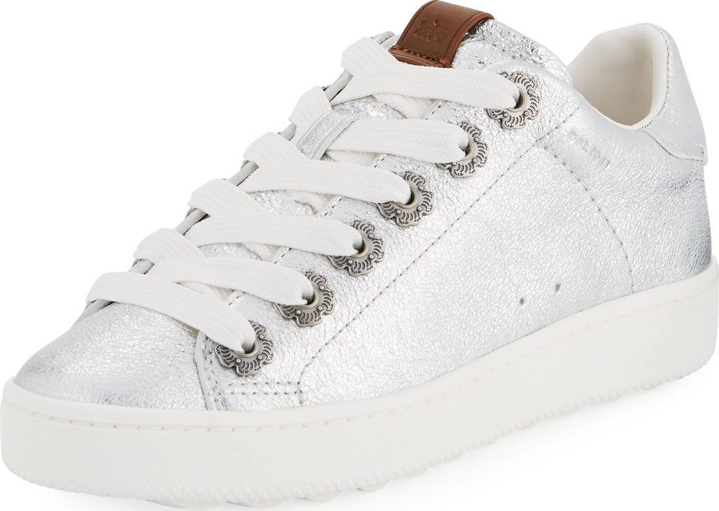 COACH C101 Metallic Leather Low-Top Sneakers COACH C101 Metallic Leather Low-Top Sneakers