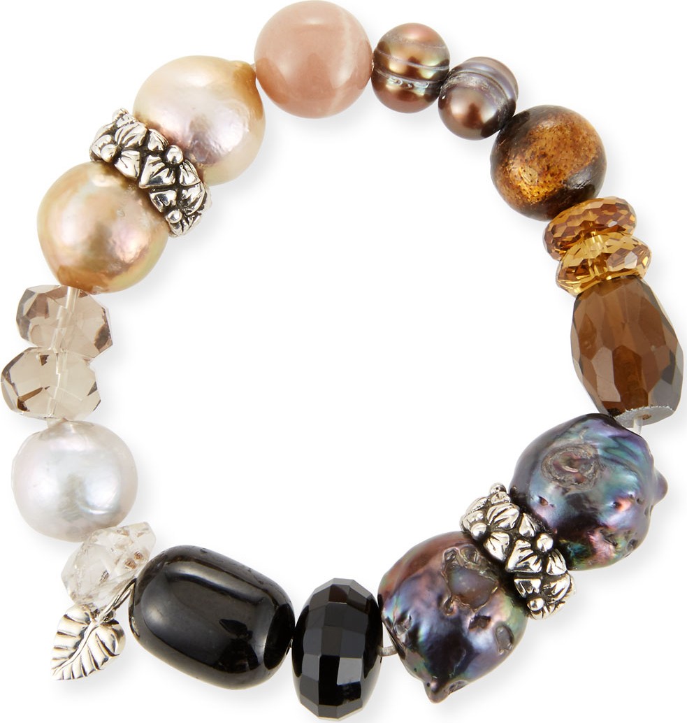Stephen Dweck Stone & Pearl Stretch Bracelet