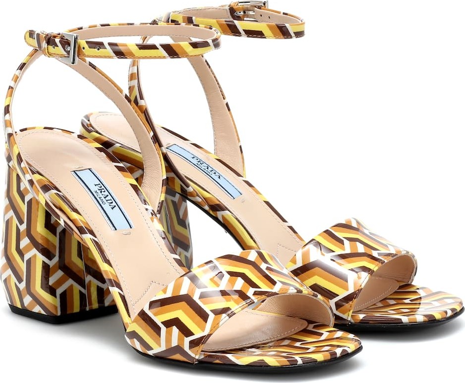 Prada Printed leather sandals