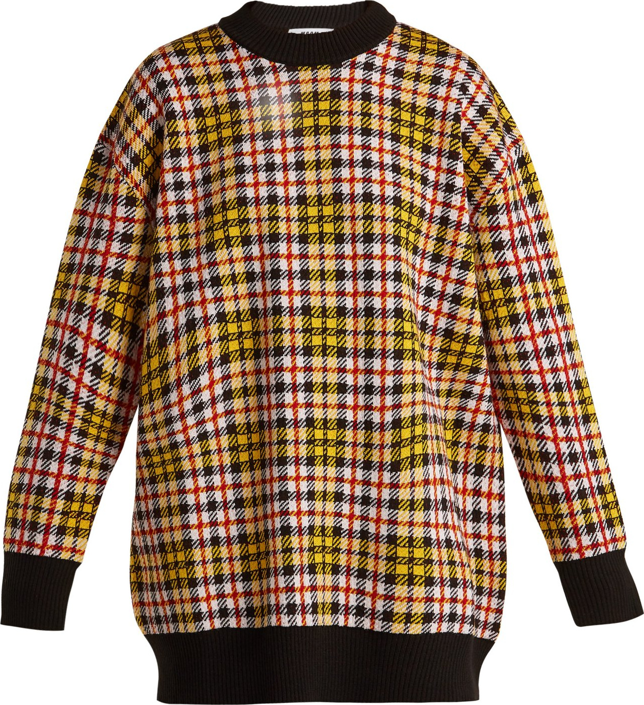 MSGM Checked wool-blend sweater