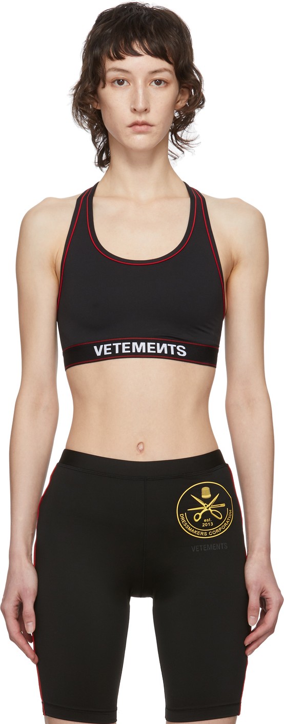 Vetements Black Russian Police Sports Bra Vetements Black Russian Police Sports Bra
