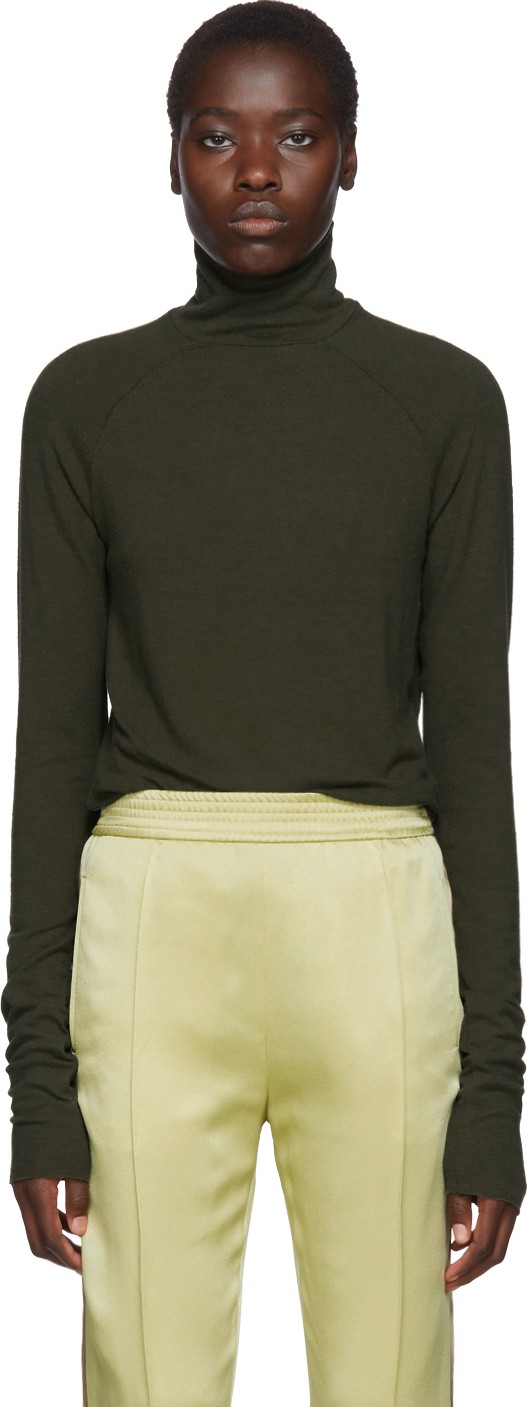Haider Ackermann Green Delta Turtleneck