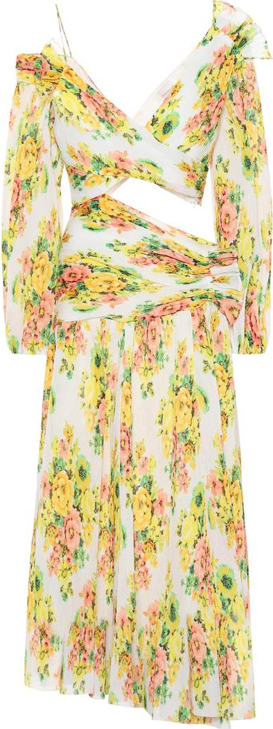 Zimmermann Golden Surfer pleated midi dress