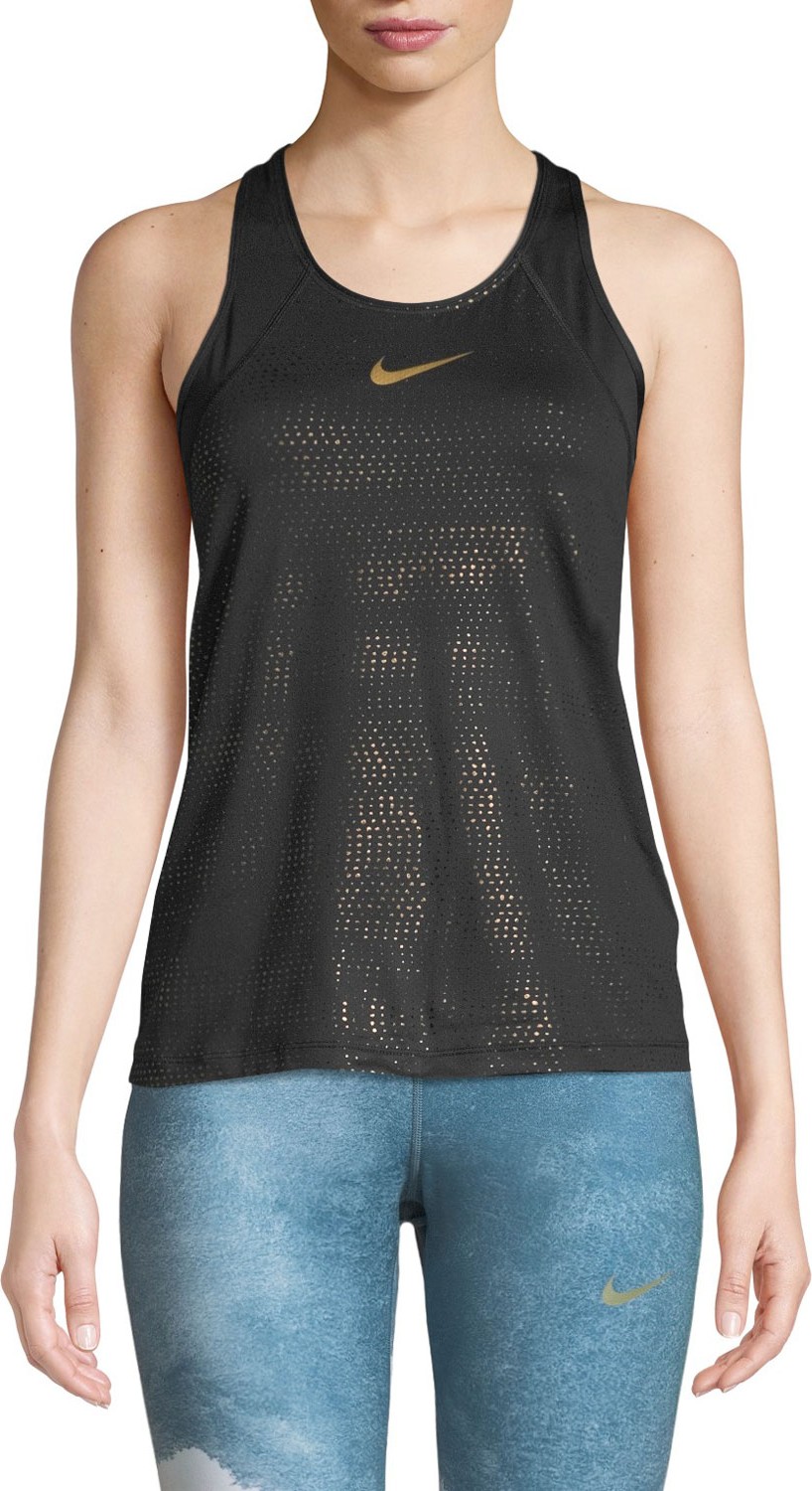 Nike Metallic Dot-Print Racerback Active Tank